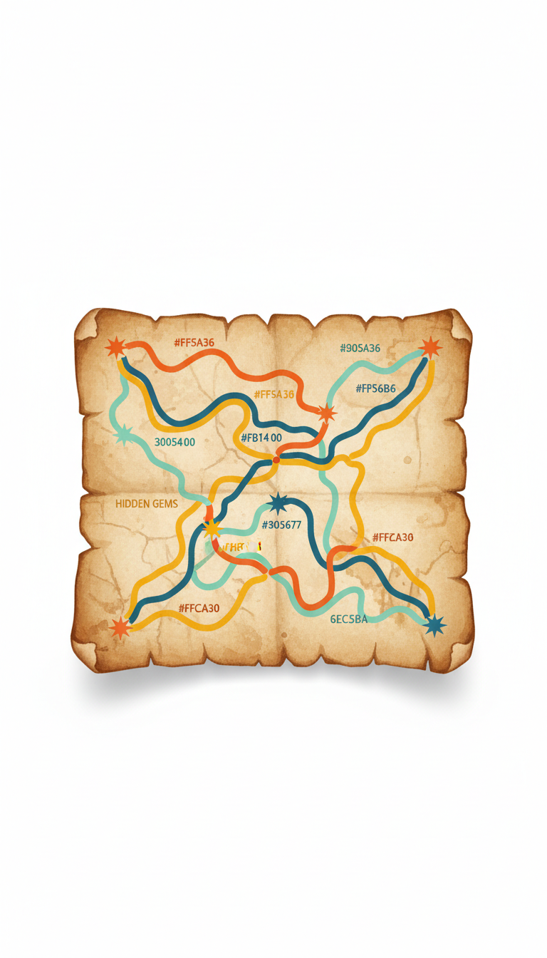 Hidden Gems Weathered Route Map